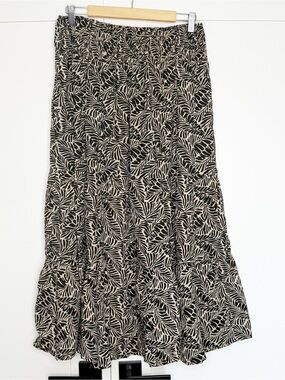 Alchemy Fashions Ariel Skirt Large black tan Organic Cotton neutral minimalist